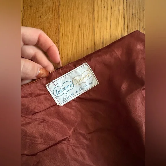 70s Vintage Leisure Lovers Jumpsuit w Attached Leopard Cape Sz M - Picture 6 of 12